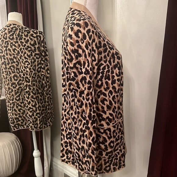 New without Tags J.Crew Factory Leopard open cardigan Size Small - Picture 7 of 9